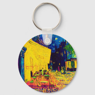 Vincent Van Gogh - Café Terrasse am Pop Art Schlüsselanhänger