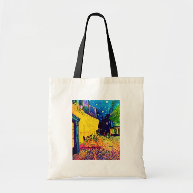 Vincent Van Gogh - Café Terrasse am Pop Art Tragetasche (Vorne)