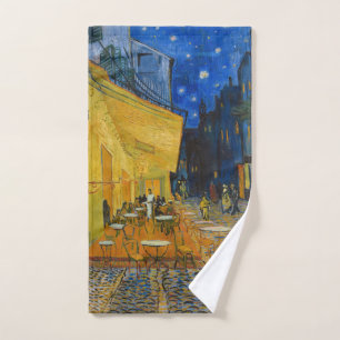 Vincent van Gogh - Café-Terrasse bei Nacht Badhandtuch Set