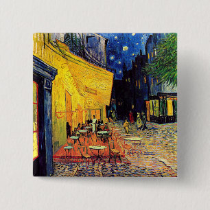Vincent Van Gogh - Café-Terrasse bei Nacht Fine Ar Button