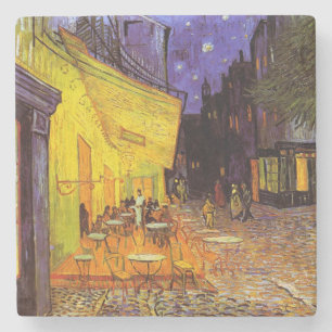 Vincent Van Gogh Café-Terrasse bei Nacht Fine Art Steinuntersetzer