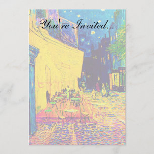 Vincent Van Gogh - Café-Terrasse bei Nacht Pop Art Einladung