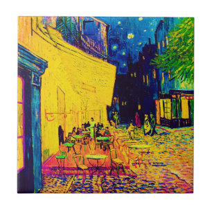 Vincent Van Gogh - Café-Terrasse bei Nacht Pop Art Fliese