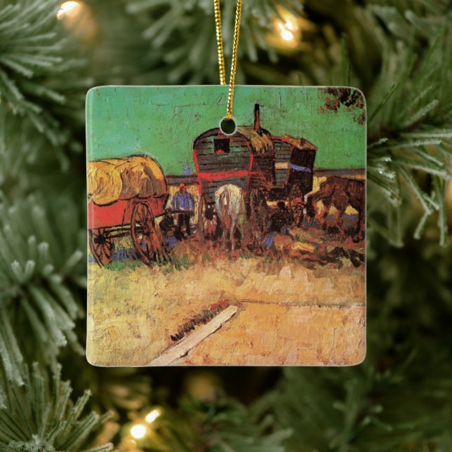 Vincent van Gogh - Campingplatz der Sinti und Roma Keramikornament (Baum)
