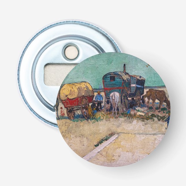 Vincent Van Gogh - Caravans, Sinti und Roma Camp b Flaschenöffner (Vorderseite)
