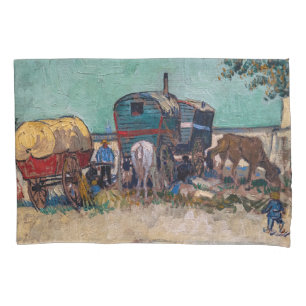 Vincent Van Gogh - Caravans, Sinti und Roma Camp b Kissenbezug