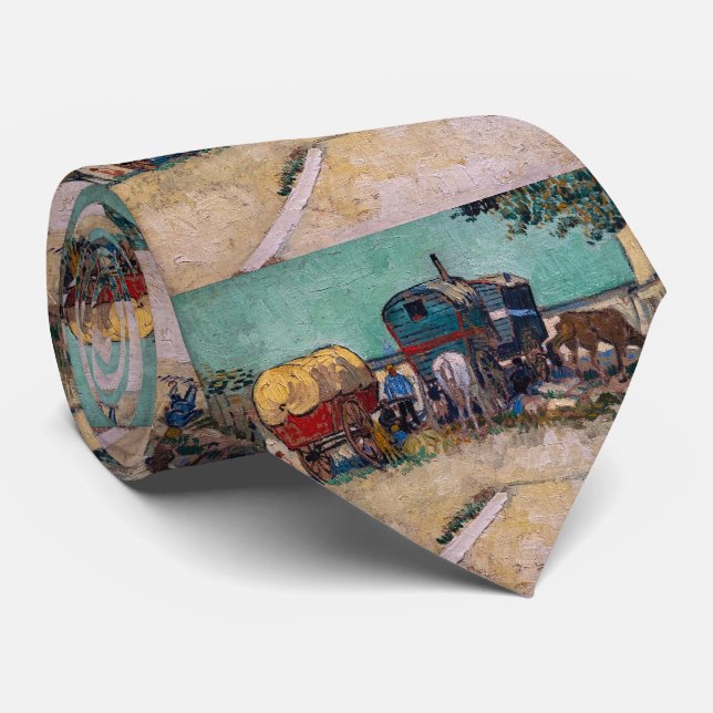 Vincent Van Gogh - Caravans, Sinti und Roma Camp b Krawatte (Gerollt)