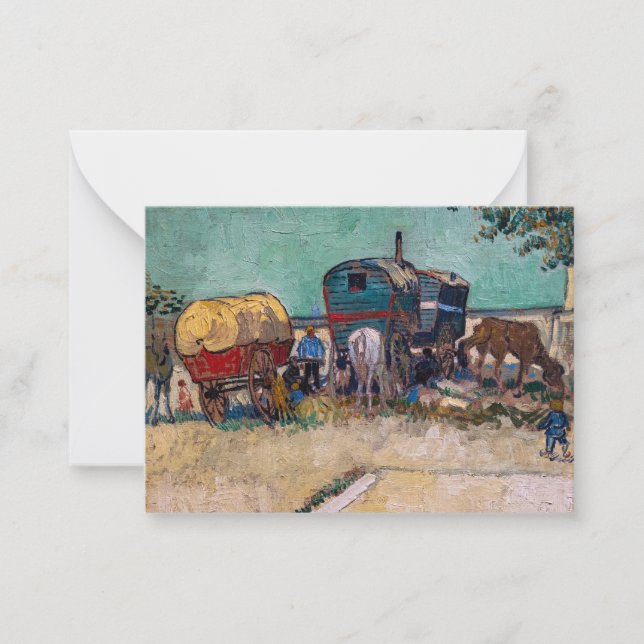 Vincent Van Gogh - Caravans, Sinti und Roma Camp b Mitteilungskarte (Vorderseite)