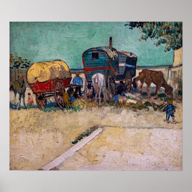 Vincent Van Gogh - Caravans, Sinti und Roma Camp b Poster (Vorne)