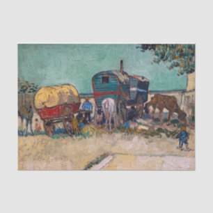 Vincent Van Gogh - Caravans, Sinti und Roma Camp b Seidenpapier