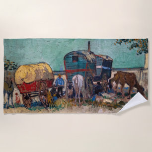 Vincent Van Gogh - Caravans, Sinti und Roma Camp b Strandtuch