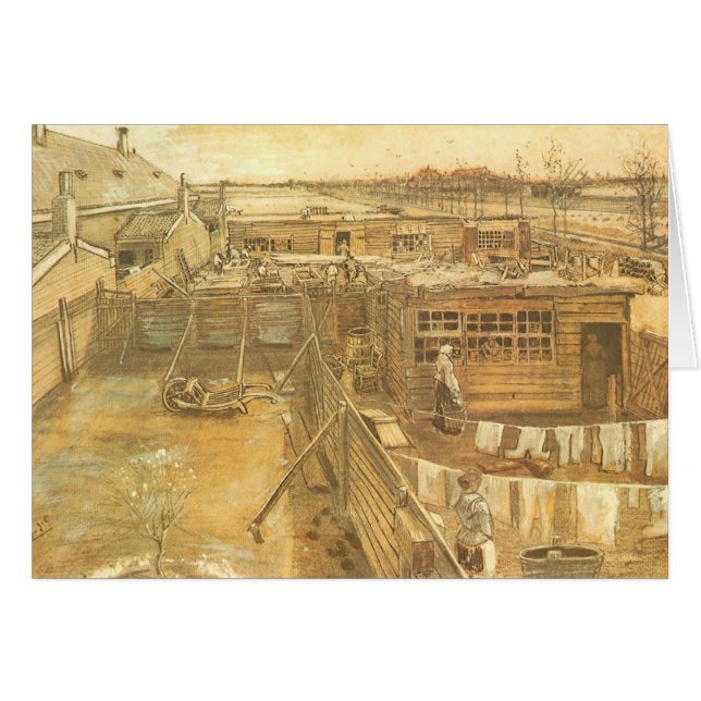 Vincent van Gogh - Carpenter's Yard and Wäsche (Vorderseite (Horizontal))