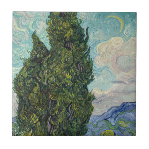 Vincent van Gogh - Cypresses Fliese