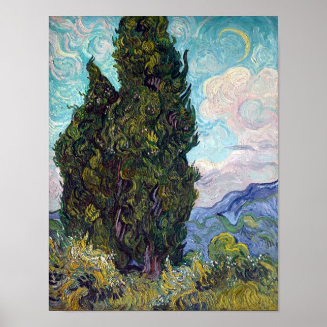 Vincent van Gogh Cypresses Poster (Vorne)