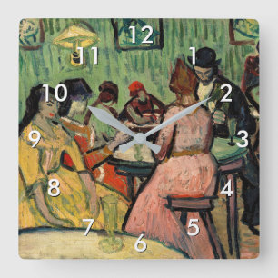 Vincent van Gogh - Das Bordell Quadratische Wanduhr