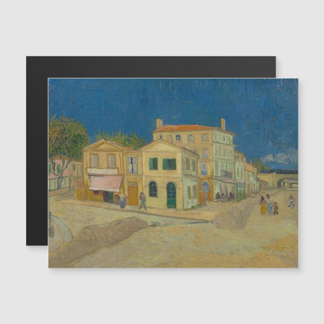 Vincent Van Gogh, das gelbe Haus, die Straße Magneteinladung (Vorne/Hinten)