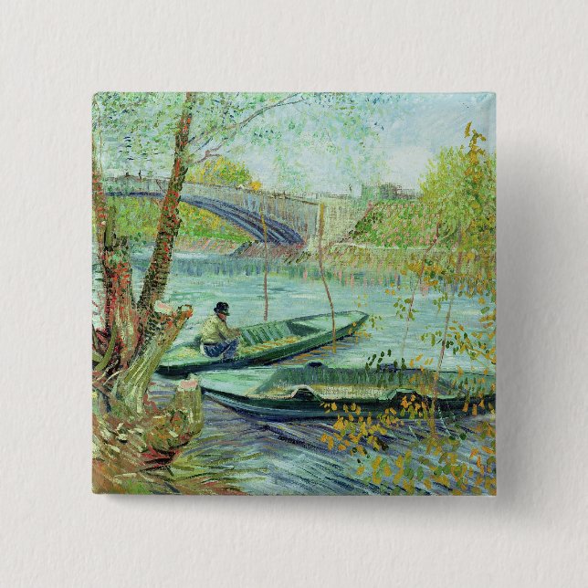 Vincent van Gogh |, das im Früjahr fischt Button (Vorderseite)