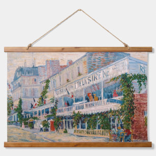 Vincent van Gogh - Das Restaurant de la Sirene Wandteppich Mit Holzrahmen