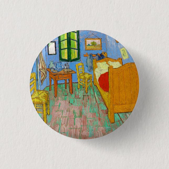 Vincent Van Gogh Das Schlafzimmer in Arles Button (Vorderseite)
