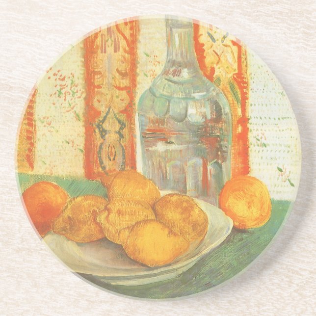Vincent van Gogh - Decanter und Zitronen auf einer Sandstein Untersetzer (Vorne)