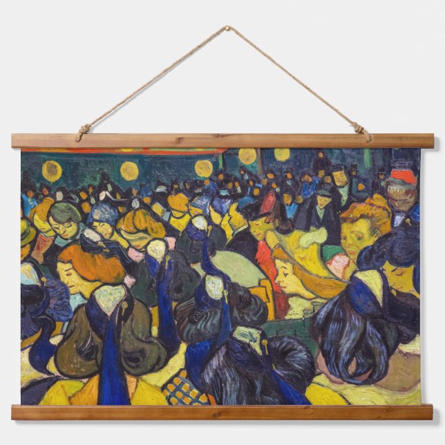 Vincent van Gogh - Der Ballsaal in Arles Wandteppich Mit Holzrahmen (Vorne)