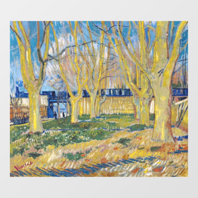 Vincent van Gogh - Der blaue Zug Fensteraufkleber (Blatt)