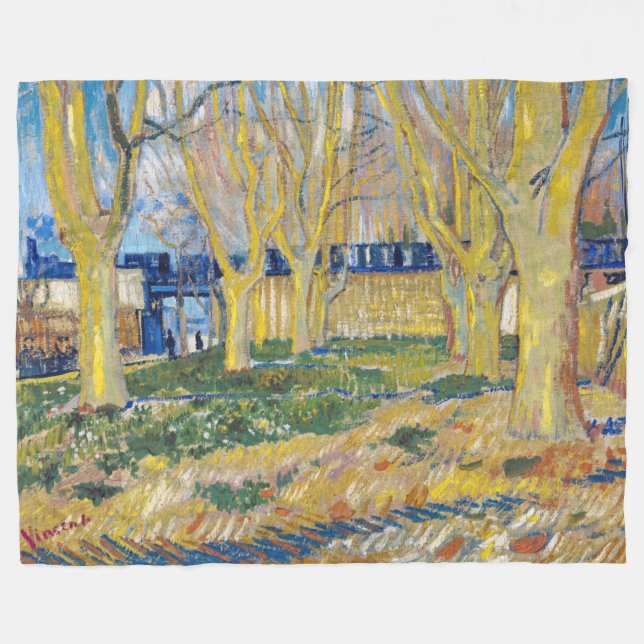 Vincent van Gogh - Der blaue Zug Fleecedecke (Vorderseite (Horizontal))