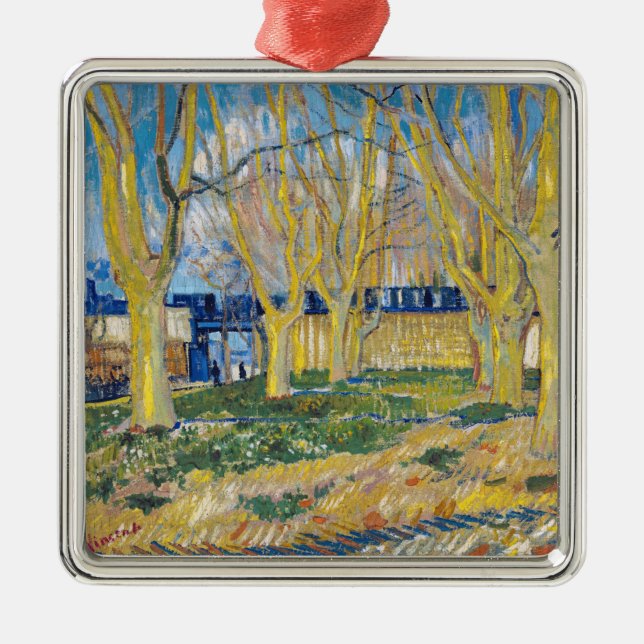 Vincent van Gogh - Der blaue Zug Ornament Aus Metall (Vorne)