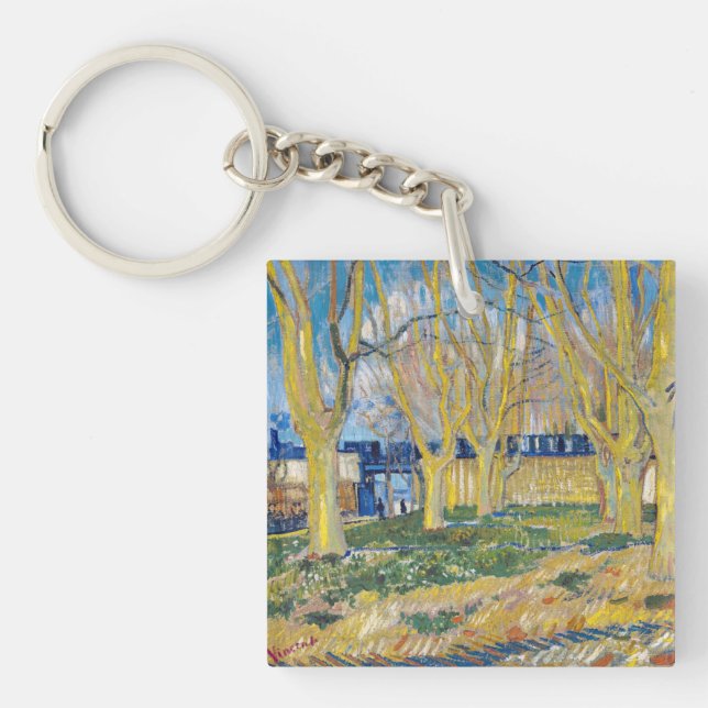 Vincent van Gogh - Der blaue Zug Schlüsselanhänger (Vorderseite)
