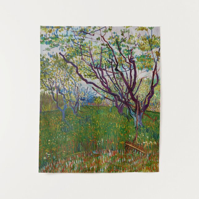 Vincent van Gogh - Der blühende Obstgarten Wandteppich (Vorderseite)
