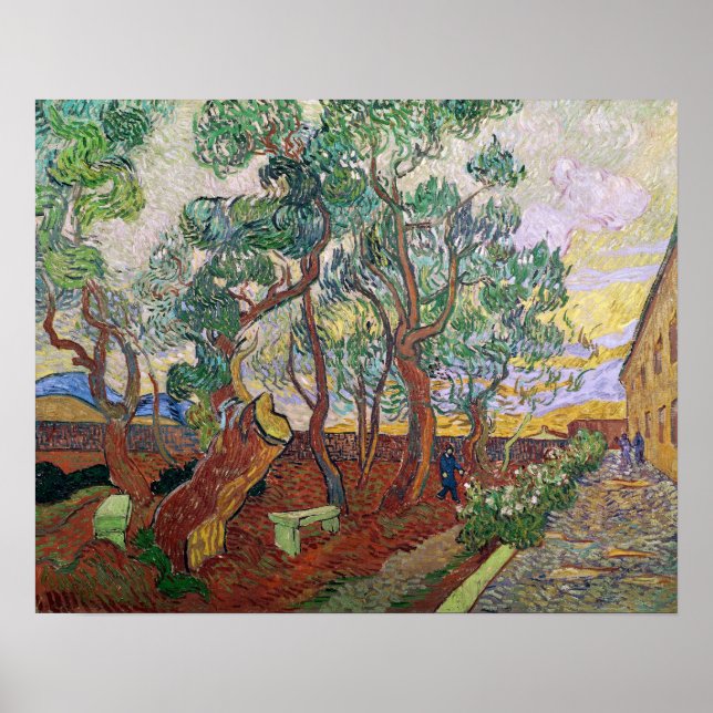 Vincent van Gogh | Der Garten des St. Paul Hospita Poster (Vorne)