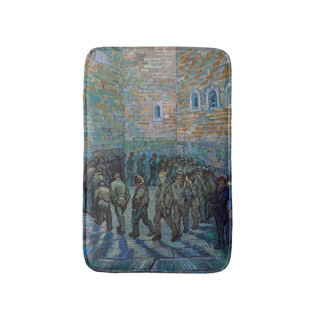 Vincent van Gogh - Der Hof des Gefängnisses Badematte (Vorderseite Vertikal)