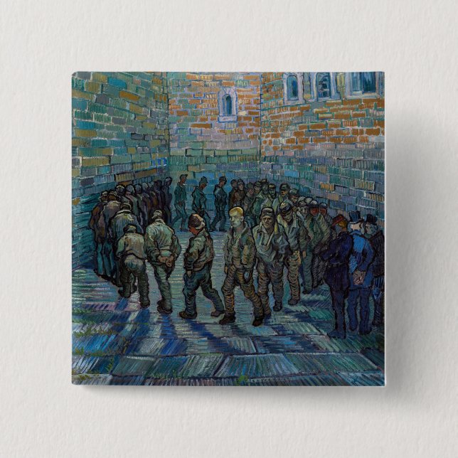 Vincent van Gogh - Der Hof des Gefängnisses Button (Vorderseite)