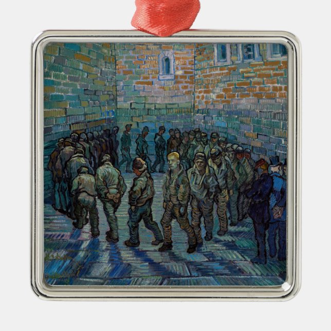 Vincent van Gogh - Der Hof des Gefängnisses Ornament Aus Metall (Vorne)