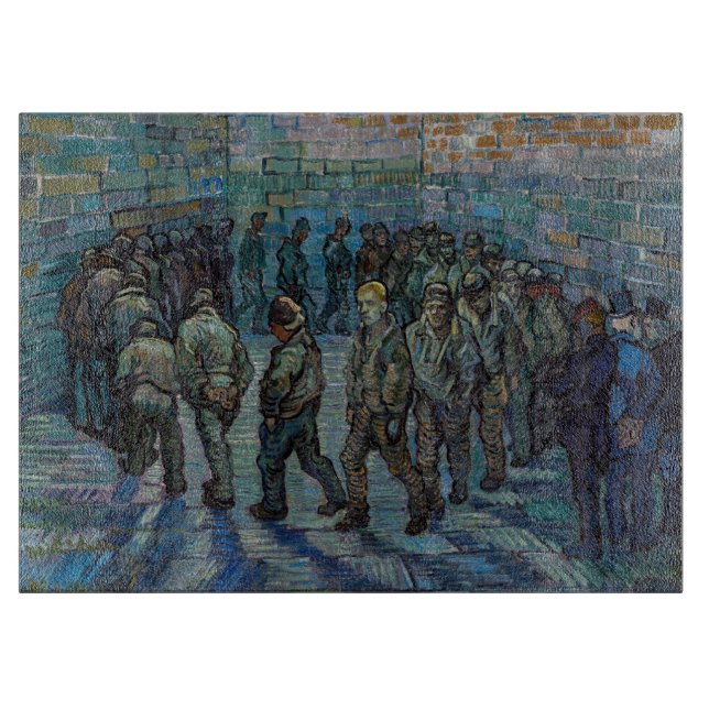 Vincent van Gogh - Der Hof des Gefängnisses Schneidebrett (Vorderseite)