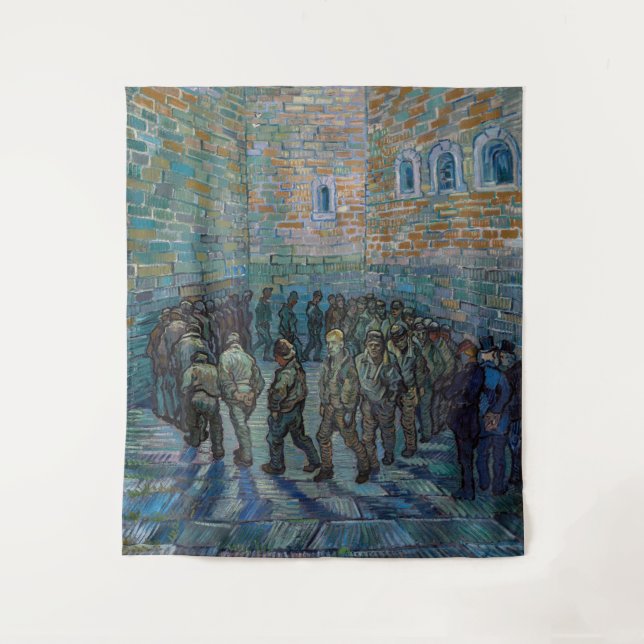 Vincent van Gogh - Der Hof des Gefängnisses Wandteppich (Vorderseite)