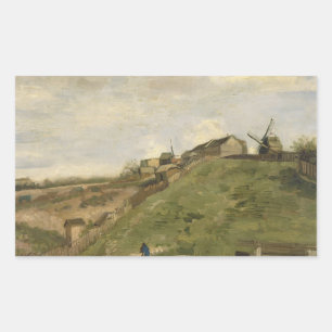 Vincent van Gogh - Der Hügel von Montmartre Rechteckiger Aufkleber