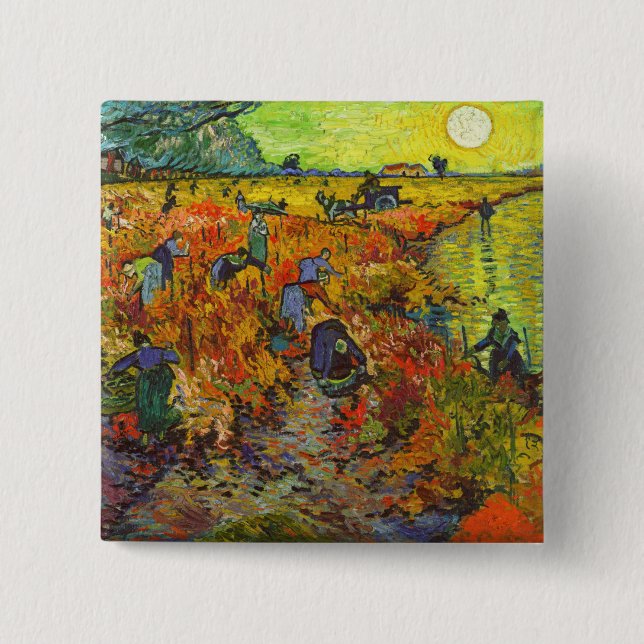 Vincent van Gogh - Der rote Weinberg Button (Vorderseite)