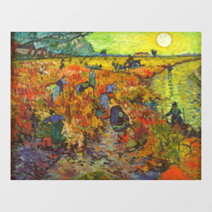 Vincent van Gogh - Der rote Weinberg Fensteraufkleber