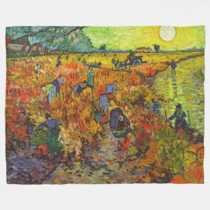 Vincent van Gogh - Der rote Weinberg Fleecedecke