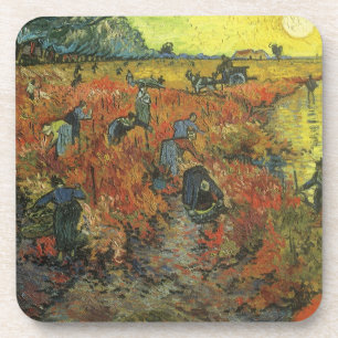 Vincent van Gogh - Der rote Weinberg Getränkeuntersetzer