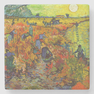 Vincent van Gogh - Der rote Weinberg Steinuntersetzer