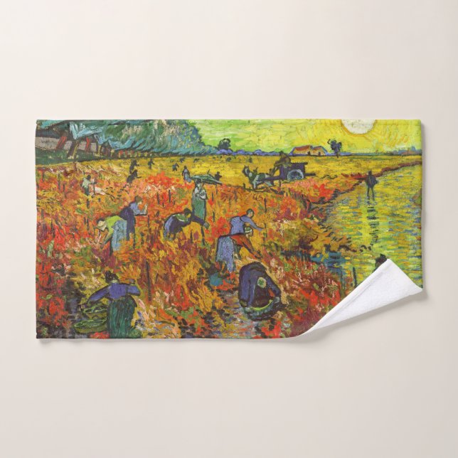 Vincent van Gogh - Der rote Weingarten Badhandtuch Set (Handtuch)