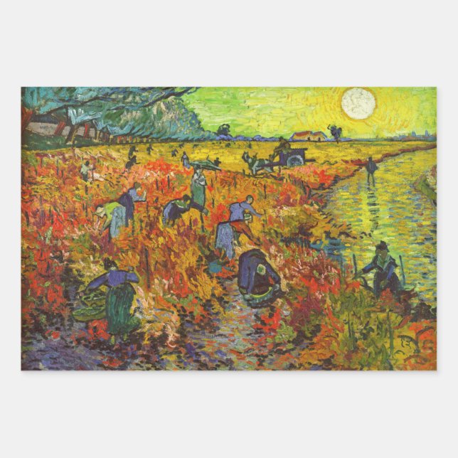 Vincent van Gogh - Der rote Weingarten Geschenkpapier Set (Vorderseite)