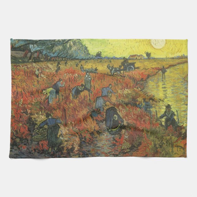 Vincent van Gogh - Der rote Weingarten Geschirrtuch (Horizontal)