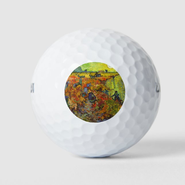 Vincent van Gogh - Der rote Weingarten Golfball (Vorderseite)