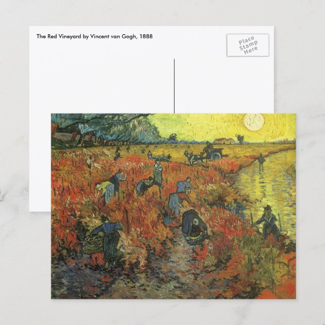 Vincent van Gogh - Der rote Weingarten Postkarte (Vorne/Hinten)