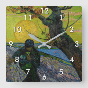 Vincent van Gogh - Der Sämann Quadratische Wanduhr