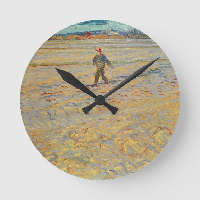 Vincent van Gogh | der Sower, 1888 Runde Wanduhr (Vorderseite)