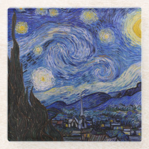 Vincent Van Gogh - Der Sternen Nacht Glasuntersetzer